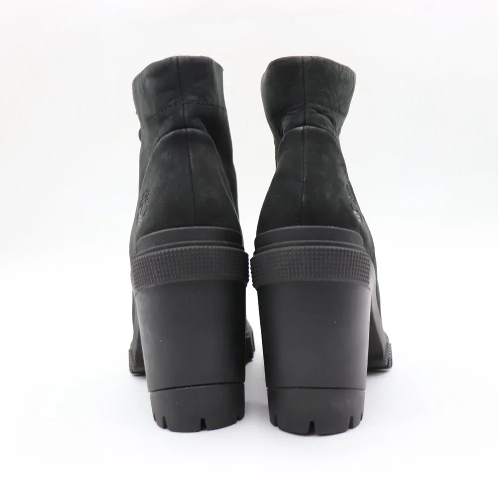 Timberland Lana Point 6 Inch Lace Up Black Nubuck Women's Size 8 Heeled Boots - Picture 5 of 11
